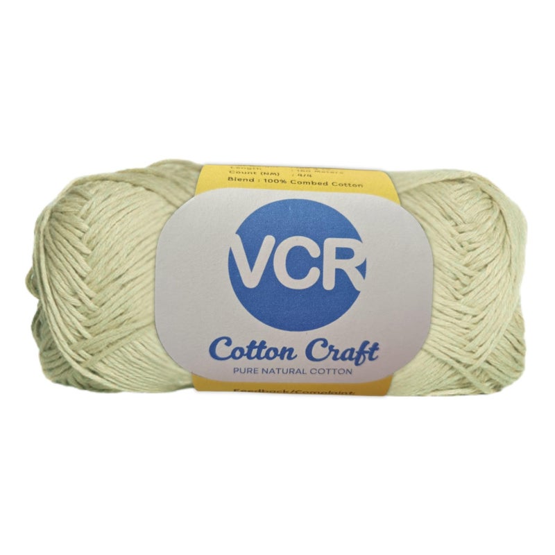 VCR 8Ply Mint Green Cotton Craft Yarn, 100 Grams Hank, 160 Meters Length, Cotton Combed Ball for Crochet and Knitting, Pack of 1 Yarn, Suitable for DIY Crafts - Image 5