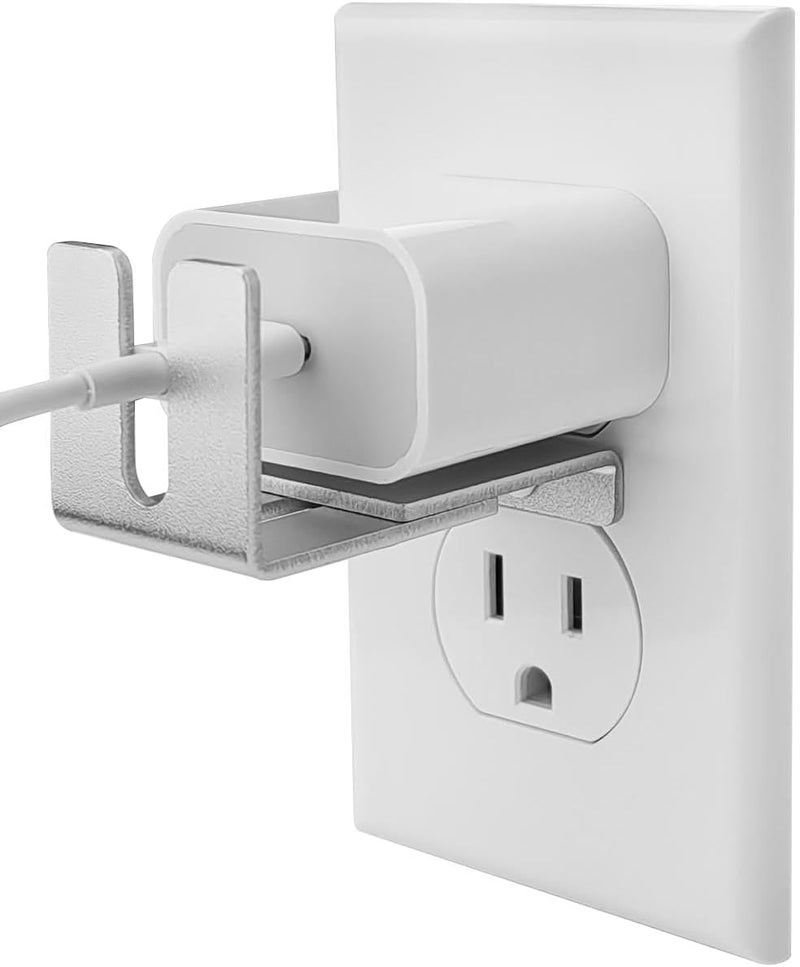 ILIVABLE قفل شاحن للمأخذ ILIVABLE قفل معدني قابل للتعديل يؤمن بشكل محكم قابس الطاقة من الانفصال فضي 1 عبوة - Image 1