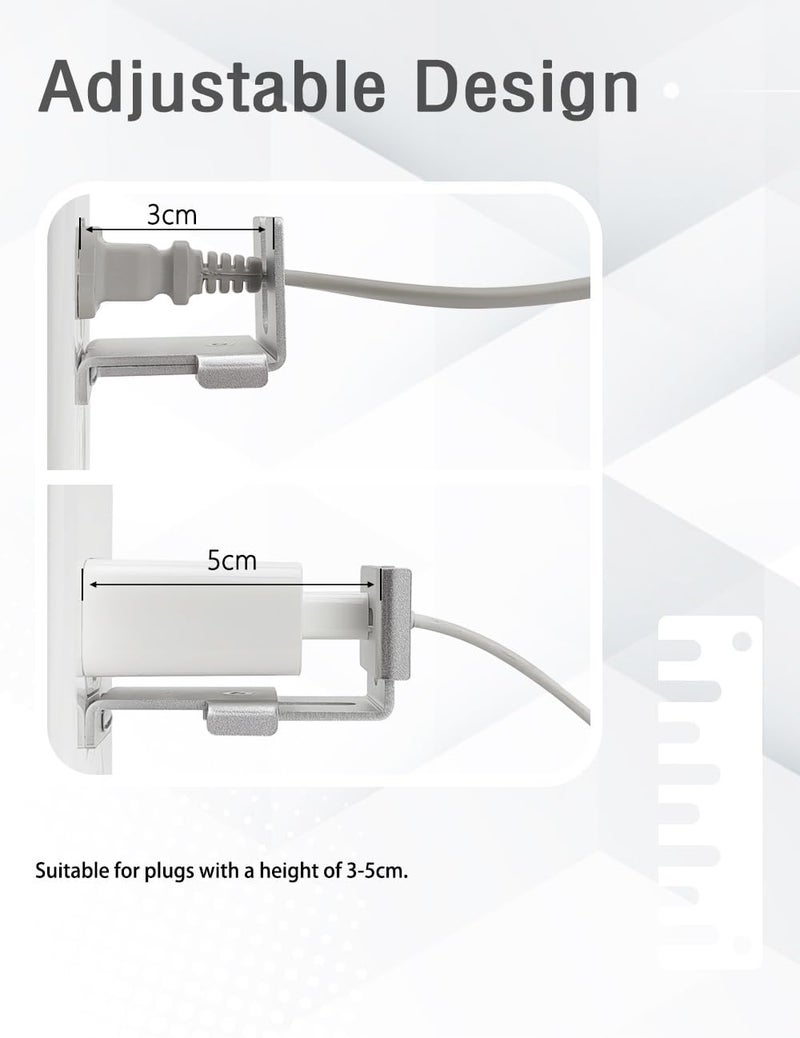 ILIVABLE قفل شاحن للمأخذ ILIVABLE قفل معدني قابل للتعديل يؤمن بشكل محكم قابس الطاقة من الانفصال فضي 1 عبوة - Image 4