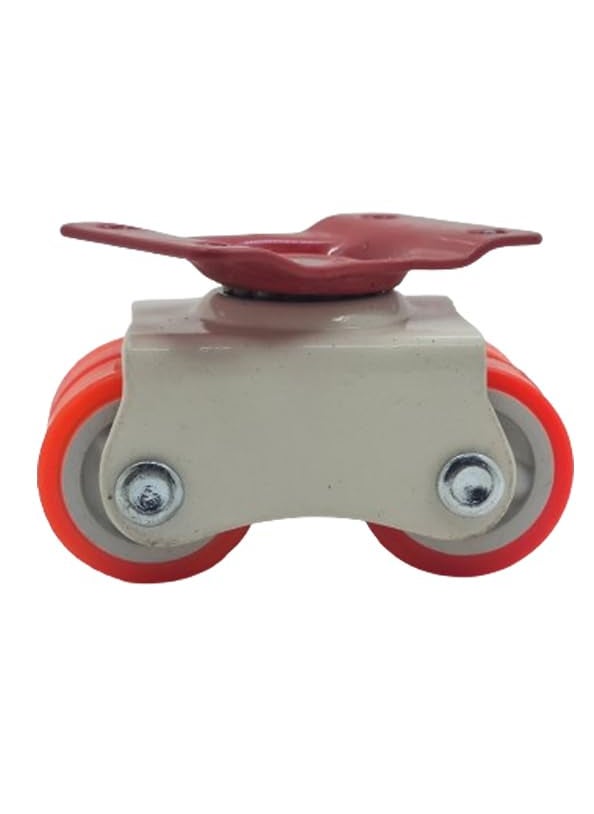 THOISEWELT THOISEWELT Heavy Duty Caster Wheels Roller Moving Castor Four Nylon Wheels for Furniture Kabat TableIndustrial Plate Transfer Trolley 375400Kg Load Capacity Orange Pack of 4  - Image 4