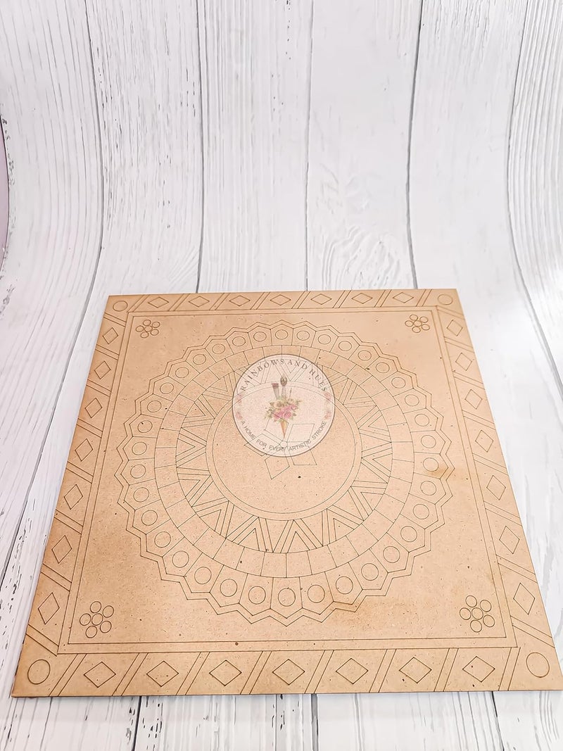 RH PRE-Marked MDF LIPPAN Square, Pinewood 4MM Base, for lippan Art, Crafts, DIY Projects, etc... (10 INCH) - Image 3