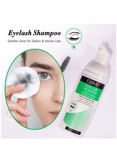 Elaimei Eyelash Extension Shampoo 50ml Eyelid Foaming Cleanser Lash Foam Shampoo for Extensions Oil Paraben & Sulfate Free 100% Safe for Natural Lashes Non-Irritating Perfect for Professional Salon  - Image 4