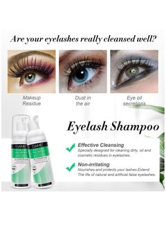 Elaimei Eyelash Extension Shampoo 50ml Eyelid Foaming Cleanser Lash Foam Shampoo for Extensions Oil Paraben & Sulfate Free 100% Safe for Natural Lashes Non-Irritating Perfect for Professional Salon  - Image 3