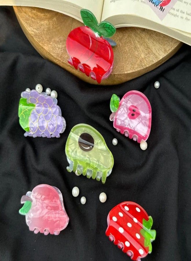 Radhya Accessories Viral Cartoon Unbreakable Hair Claws for Women & Girls | Fruity Hair Clutcher | Strong Grip Korean Trendy Hair Clips | Cute Aesthetic Hair Accessories | Gift-Ready Pack of 2 Cute Claws - Image 1