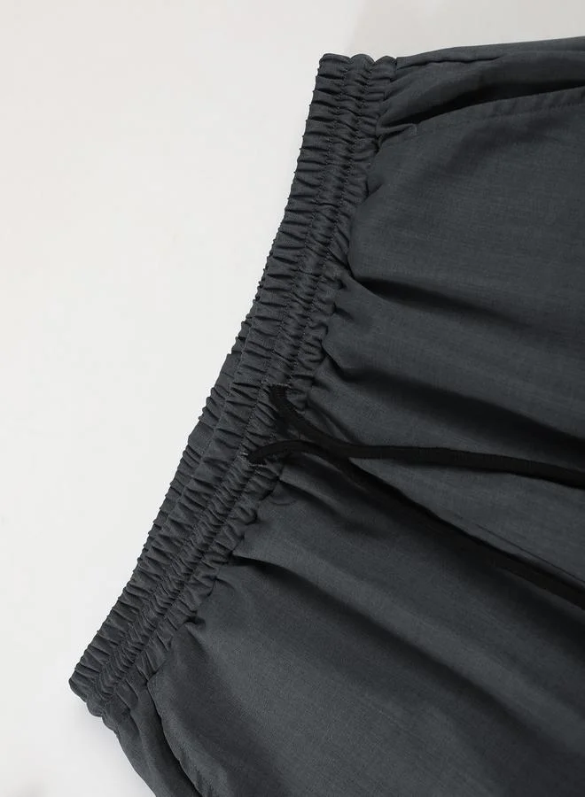 Take Two Men Grey Stand Collar Shirt and Pants Co-Ords