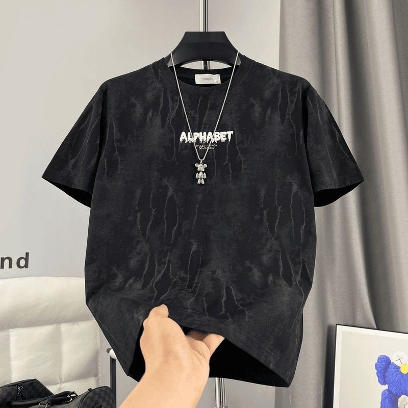 Men's Tie-Dye Embroidered Short Sleeve T-Shirt - Image 4