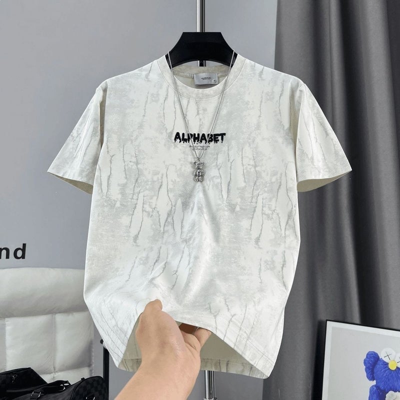 Men's Tie-Dye Embroidered Short Sleeve T-Shirt - Image 3