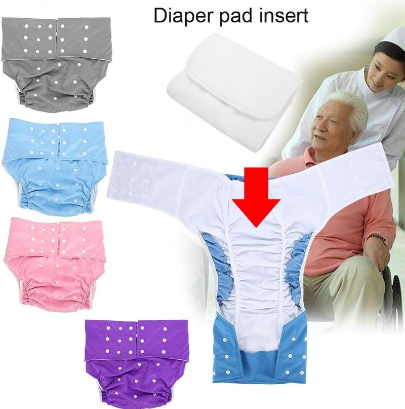 woobles Washable Adult Pocket Diaper, Adult Pocket Nappy Cover Close-Fitting Adjustable Reusable Diaper Cloth for Incontinence Care Protective Underwear for Men Women Teen(2Pcs Diaper Insert Pad-2pcs Diaper Insert Pad - Image 3