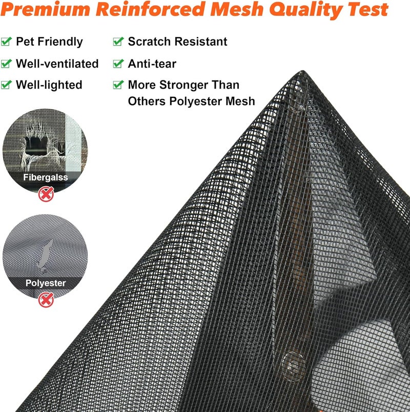 LIAMST Magnetic Screen Door 38"x82" – 2025 Model, 52 Powerful Magnets, Upgraded Mesh, Easy Install, Self-Sealing, Pet Tested, Tie Backs, Screen Door Mesh - Image 4