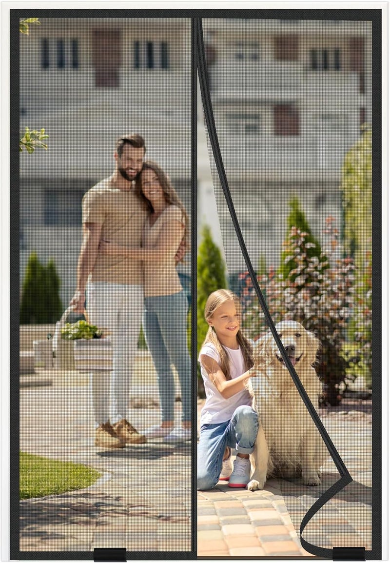 LIAMST Magnetic Screen Door 38"x82" – 2025 Model, 52 Powerful Magnets, Upgraded Mesh, Easy Install, Self-Sealing, Pet Tested, Tie Backs, Screen Door Mesh - Image 1