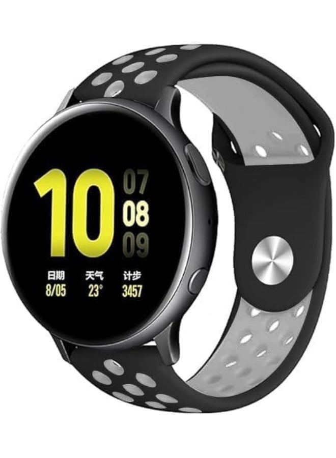 Next Store 20mm Silicone Band Compatible with Samsung Gear Sport, Galaxy Watch 4/5/5 Pro/6, Active 2 40mm/44mm, Amazfit GTS 4