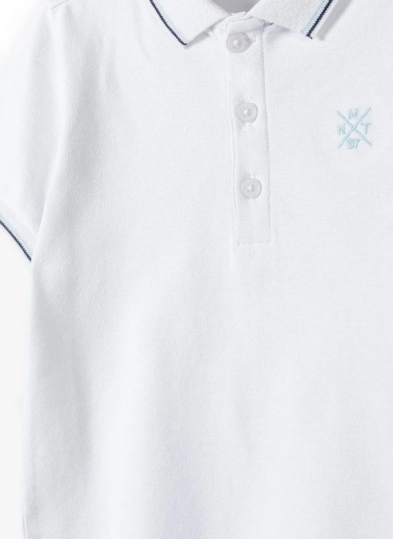 MINOTI Teen Polo Shirt with Short Sleeves and Button Placket