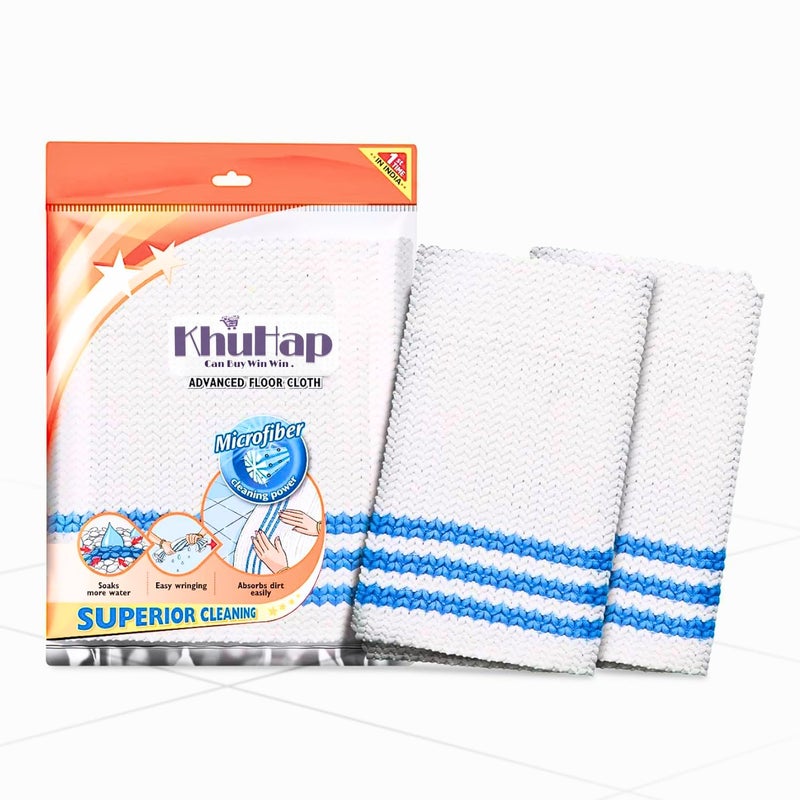 KhuHap Microfiber Advance Floor Cleaning ClothPocha for Mopping White Pack of 2 1630540
