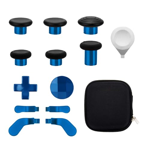 marspell 13 in 1 Metal Thumbsticks for Xbox One Elite Series 2, Elite Series 2 Core Controller Parts, Gaming Accessory Replacement, Metal Mod 6 Swap Joysticks, 4 Paddles, 2 D-Pads, 1 Tool(Plating Blue) - Image 1