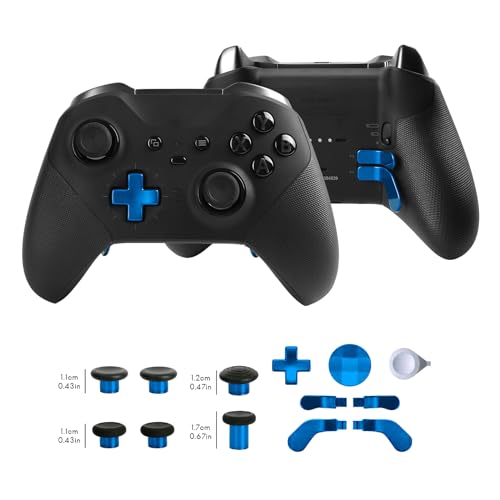 marspell 13 in 1 Metal Thumbsticks for Xbox One Elite Series 2, Elite Series 2 Core Controller Parts, Gaming Accessory Replacement, Metal Mod 6 Swap Joysticks, 4 Paddles, 2 D-Pads, 1 Tool(Plating Blue) - Image 2