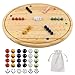 Wahartoly DoubleSided Wahoo Marble Board Game Set Solid Wood 46 Player Family Game with 24 Natural Marble Pieces 6 Dice Waterproof Coating Luxury Wooden Strategy Game - Image 2