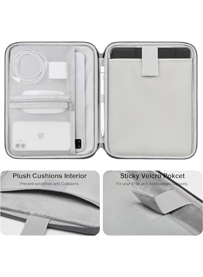 HOOKOR iPad Carrying Case, Padded Protective Travel Tablet Sleeve Bag for iPad Pro 11, iPad 10.9 (10th Gen), iPad Air (5/4th Gen), Galaxy Tab S9/S8 (Grey (PU), 12-13 Inch) - Image 3