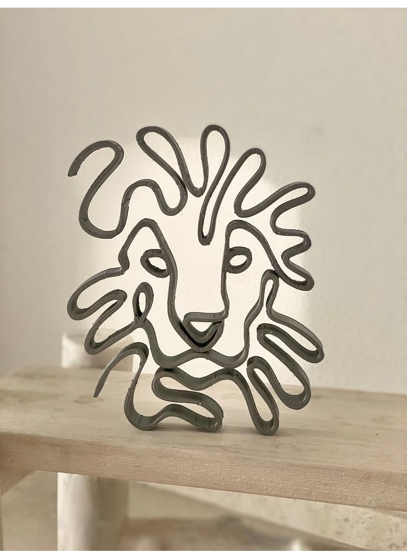 EROTNGO EROTNGO Minimalist Lion Statue Tabletop Gift Inspired by African Safari Majesty  - Image 2