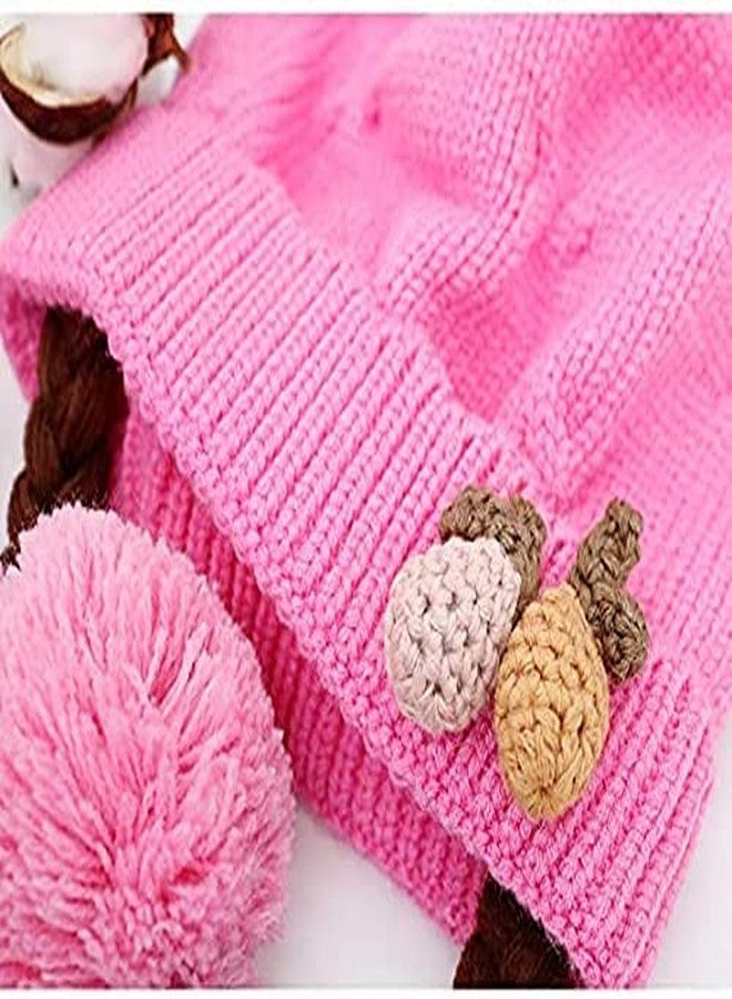 V3E قبعة شوتي بيناي للأطفال الصغار من V3E (وردي، 1-2 سنوات) ناعمة ودافئة ومناسبة لفصل الشتاء - Image 4