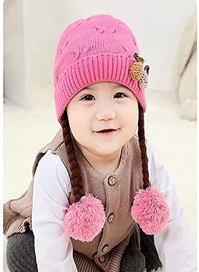 V3E قبعة شوتي بيناي للأطفال الصغار من V3E (وردي، 1-2 سنوات) ناعمة ودافئة ومناسبة لفصل الشتاء - Image 2