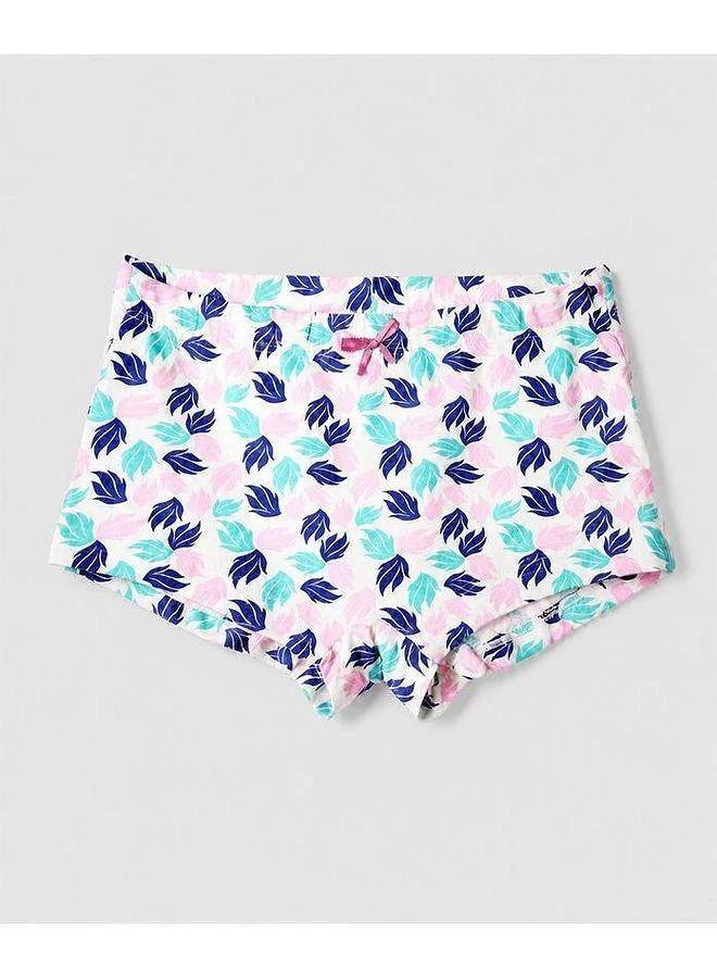 Pine Kids Pine Kids Cotton Elastane Knit Leaves Printed Bloomers Pack Of 3 - Pink Blue & White