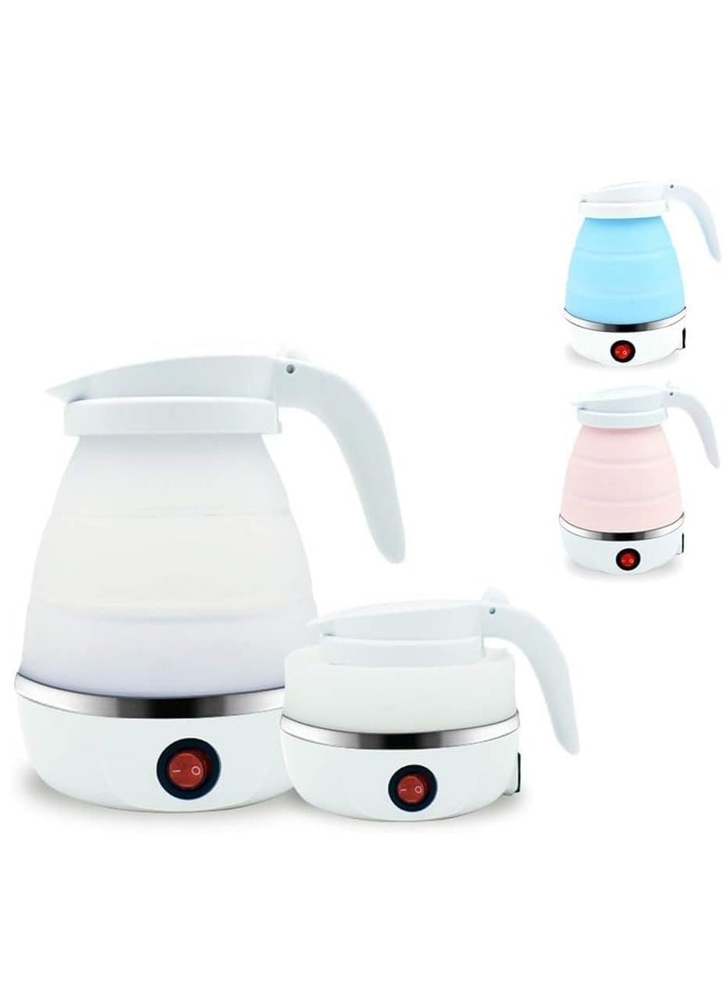 ELTRAZONE Travelling Folding Kettle 600ml Upgraded Food Grade Silicone Portable Kettle 5Mins Heater To Quickly Foldable Electric Kettle (White Handle-Fold Type) - Image 4