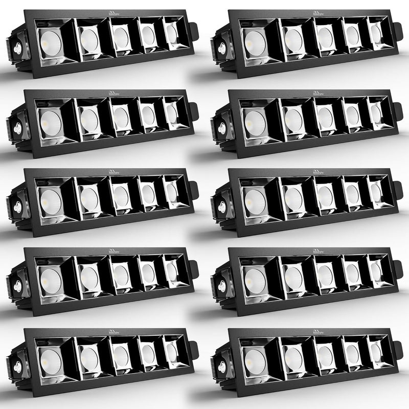 MURPHY Murphy 10W Black Finish Square Laser LED Ceiling COB Spot Focus Down Ceiling Light Ceiling Pop Light Warm White Pack of 10 with 2 Years Warranty 