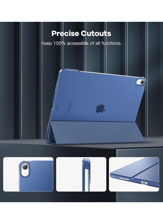 Raxoom "Slim Stand Cover for iPad Air 13-Inch (M2 2024) â€“ Translucent Back with Auto Wake/Sleep and Touch ID Support in Navy Blue" - Image 3