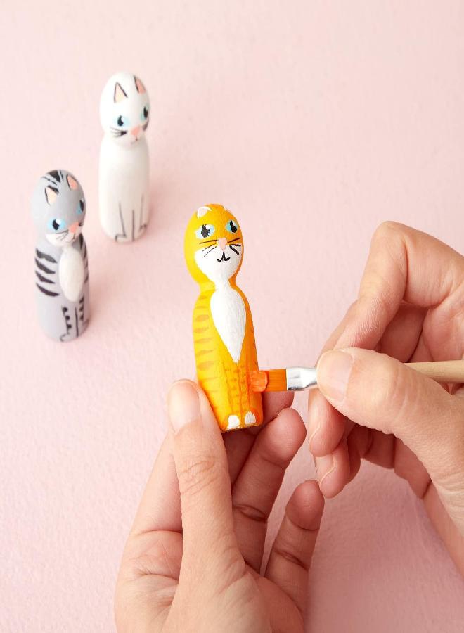 Bright Creations Wood Peg Dolls, Peg Doll Kit (2.4 in, 50-Pack) - Image 3