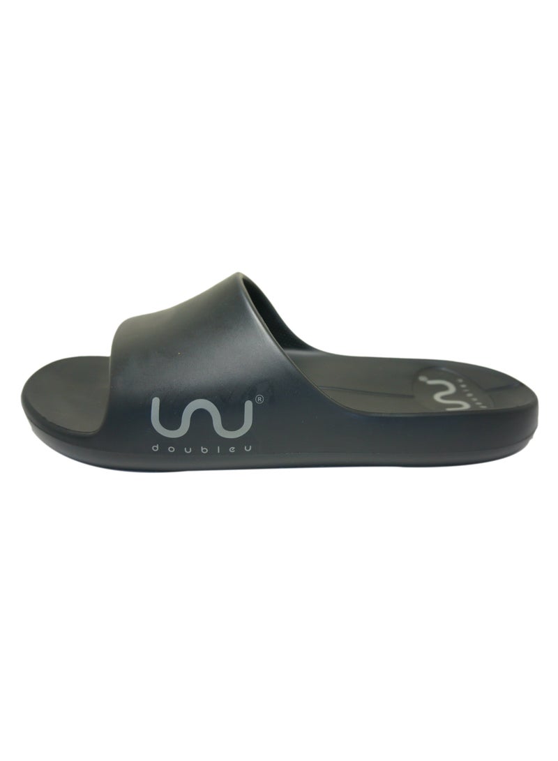 Doubleu Doubleu Milano Men Comfortable & Light Weight Black Slipper  - Image 3