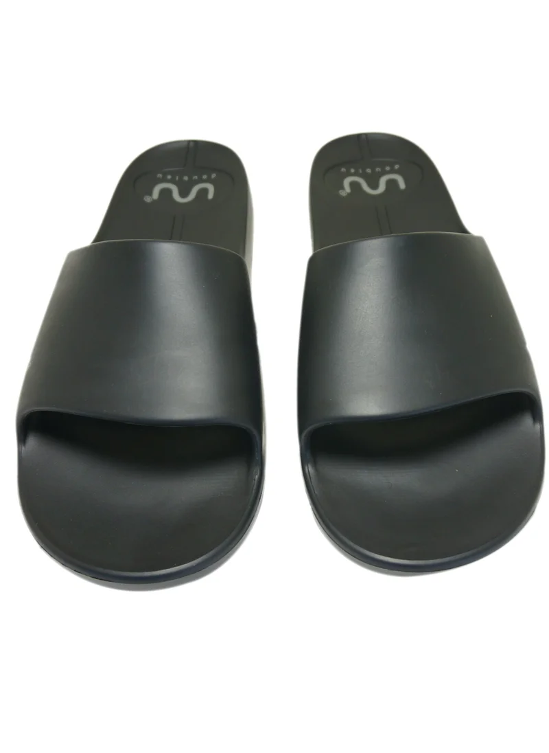 Doubleu Doubleu Milano Men Comfortable & Light Weight Black Slipper
