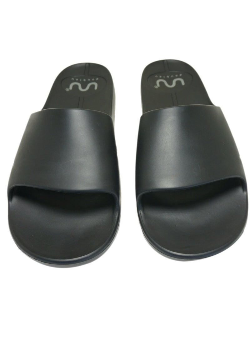 Doubleu Doubleu Milano Men Comfortable & Light Weight Black Slipper  - Image 1
