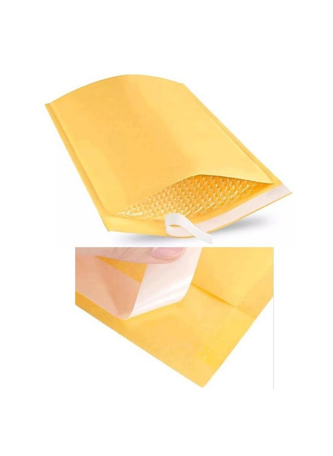 THE UM24 Kraft Bubble Mailers #0 Size 6"Wx9.25"L Self Seal Closure, Padded Cushion Envelope, Yellow Brown Mailing Shipping Envelopes Paper Bag 4PC  - Image 3
