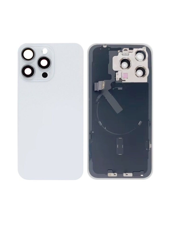 Generic - Back Glass Cover For iPhone 15 Pro Max  Rear Case Door Housing with Wireless Flex Cable Metal Plate Replacement - Image 1