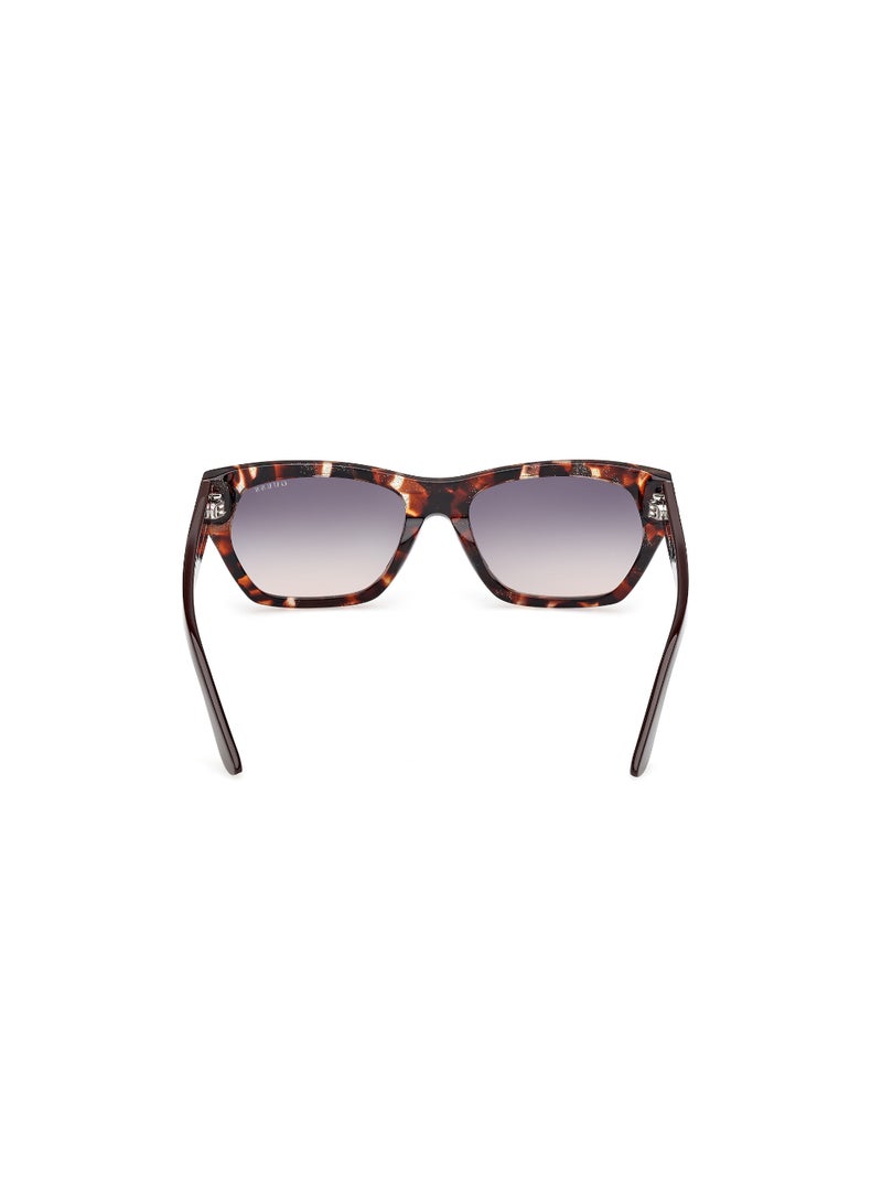 GUESS FULL RIM FEMALE ASYMMETRICAL BROWN ACETATE SUNGLASSES - Image 4