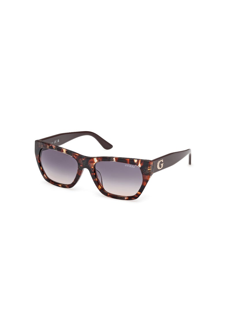 GUESS FULL RIM FEMALE ASYMMETRICAL BROWN ACETATE SUNGLASSES - Image 1
