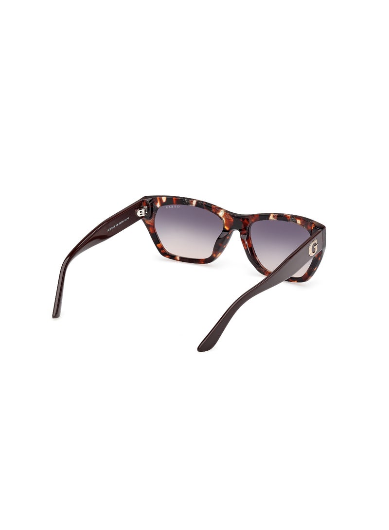 GUESS FULL RIM FEMALE ASYMMETRICAL BROWN ACETATE SUNGLASSES - Image 5
