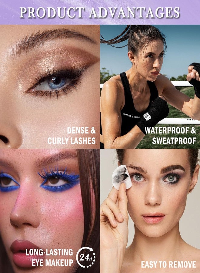 LYSdefeu Brown Mascara Liquid Eyeliner Set,5D Waterproof Fiber Colored Mascara Volume and Length,Longlasting Smudgeproof Color Eye Liner Pen,Cosplay Party Stage Use,Mother's Day Makeup Gift for Women Girl-02 - Image 4