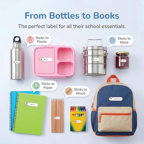 Chic Buddy 96 Waterproof Name Stickers for Kids School | Write On Labels for Bottle, Lunchbox, Books | Customizable Kitchen Jar Labels | Strong Adhesive, Smudge Proof | Chic Buddy - Image 3