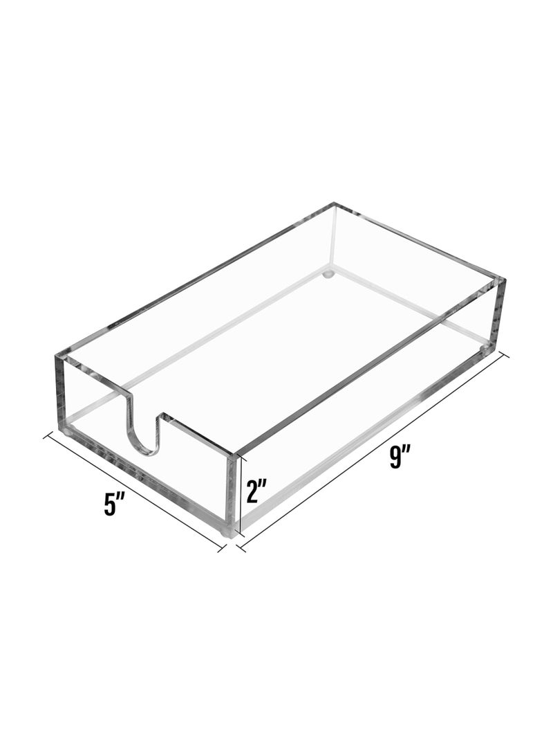 TPGP Acrylic Guest Towel Napkin Holder - Clear Modern Design - Acrylic Paper Towel Holder for Bathroom, Kitchen, Acrylic Tray Perfect for Disposable Paper Hand Towels & Bathroom Accessories. - Image 3