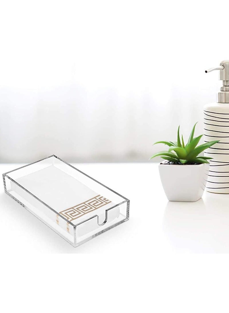 TPGP Acrylic Guest Towel Napkin Holder - Clear Modern Design - Acrylic Paper Towel Holder for Bathroom, Kitchen, Acrylic Tray Perfect for Disposable Paper Hand Towels & Bathroom Accessories. - Image 2