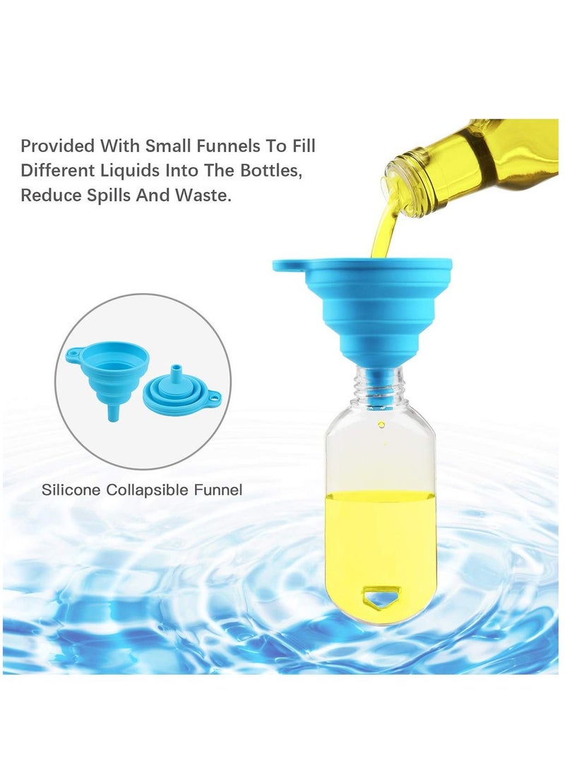 Y&D 50ml Travel Bottles 10PCS Empty Plastic Bottles with Flip Cap Leakproof Refillable for Liquid Small Size Containers Portable 10 Hook Clip/1 Collapsible Funnel - Image 5