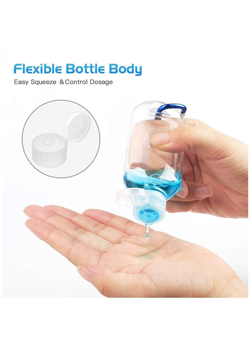 Y&D 50ml Travel Bottles 10PCS Empty Plastic Bottles with Flip Cap Leakproof Refillable for Liquid Small Size Containers Portable 10 Hook Clip/1 Collapsible Funnel - Image 4