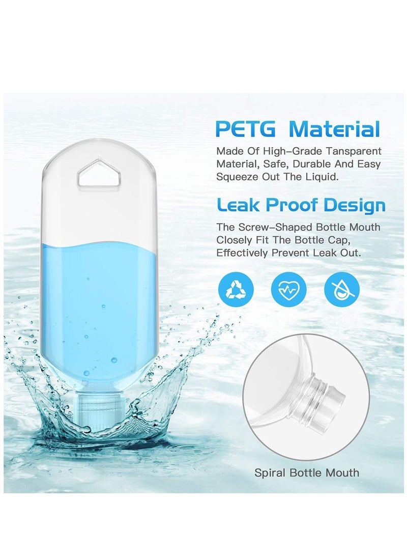 Y&D 50ml Travel Bottles 10PCS Empty Plastic Bottles with Flip Cap Leakproof Refillable for Liquid Small Size Containers Portable 10 Hook Clip/1 Collapsible Funnel - Image 3