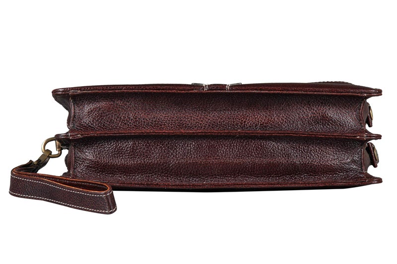BRAND LEATHER Genuine Leather Toiletry Bag Cash Pouch/Money Carrying Pouch/Handbags/Multipurpose Travel Pouch for Men (Brown) - Image 3