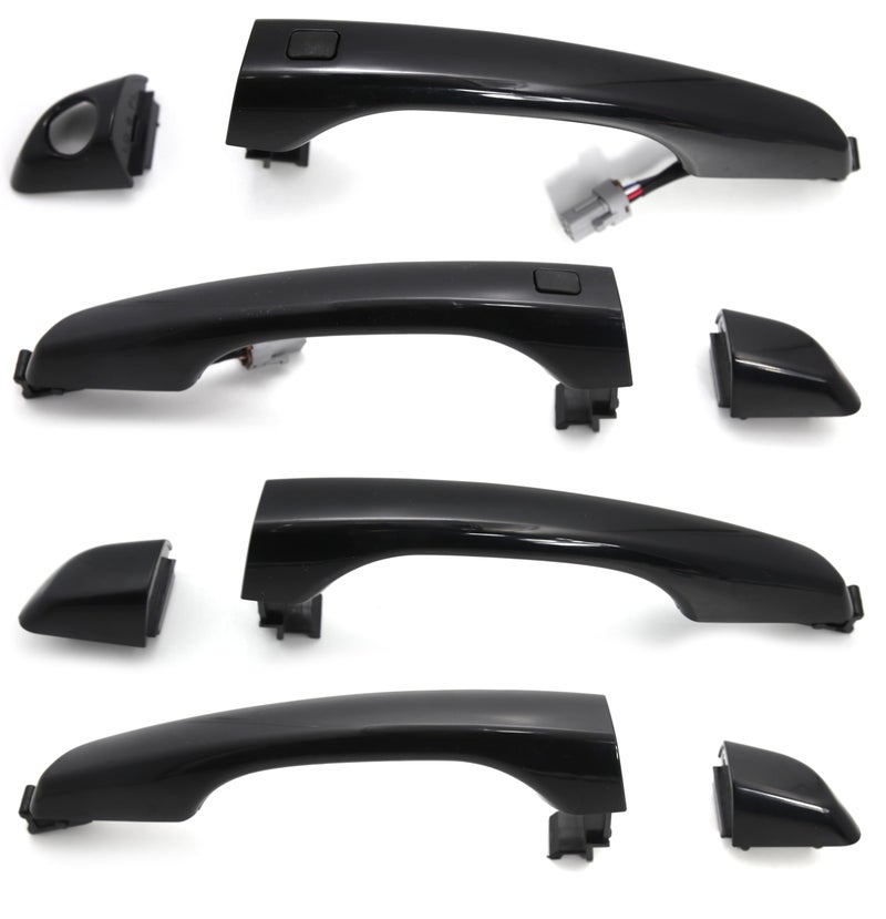 Otois 8Pcs Black Exterior Door Handle Keyless Entry Smart Key Type Set for Hyundai Elantra 2017 2020 - Image 2