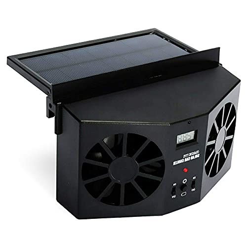 CYDZSW Car Solar Powered Exhaust Fan,Air Flow Window Fans,Solar Powered Exhaust Fan 2W (Black) - Image 1