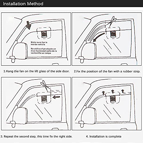CYDZSW Car Solar Powered Exhaust Fan,Air Flow Window Fans,Solar Powered Exhaust Fan 2W (Black) - Image 4