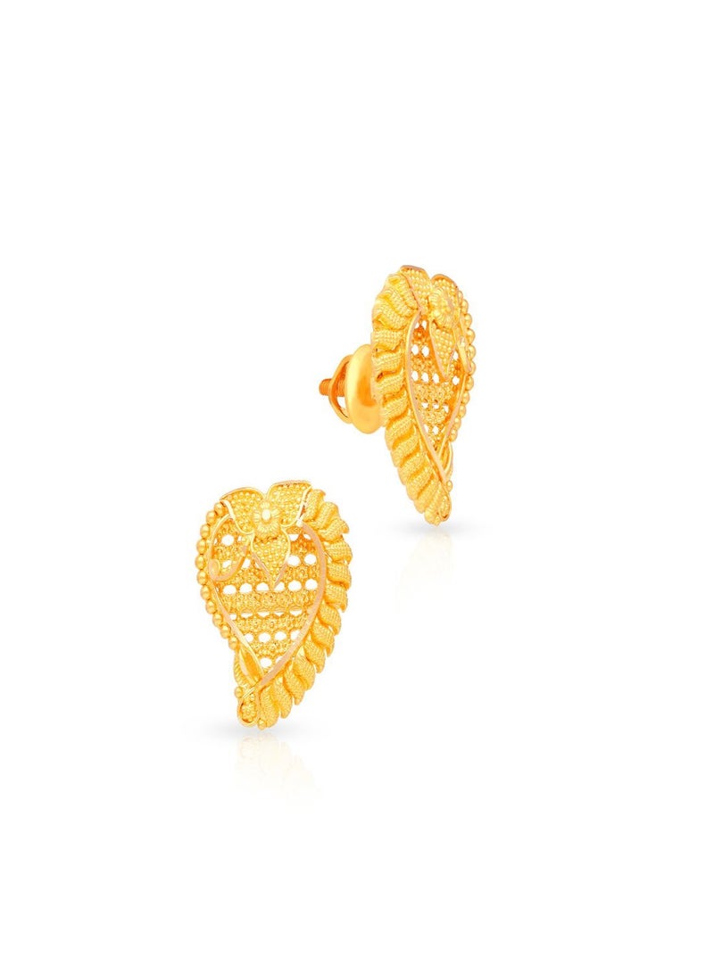Malabar Gold and Diamonds قرط أذن من الذهب الأصفر عيار 22 قيراط 916 EG1394758Y للنساء  - Image 1