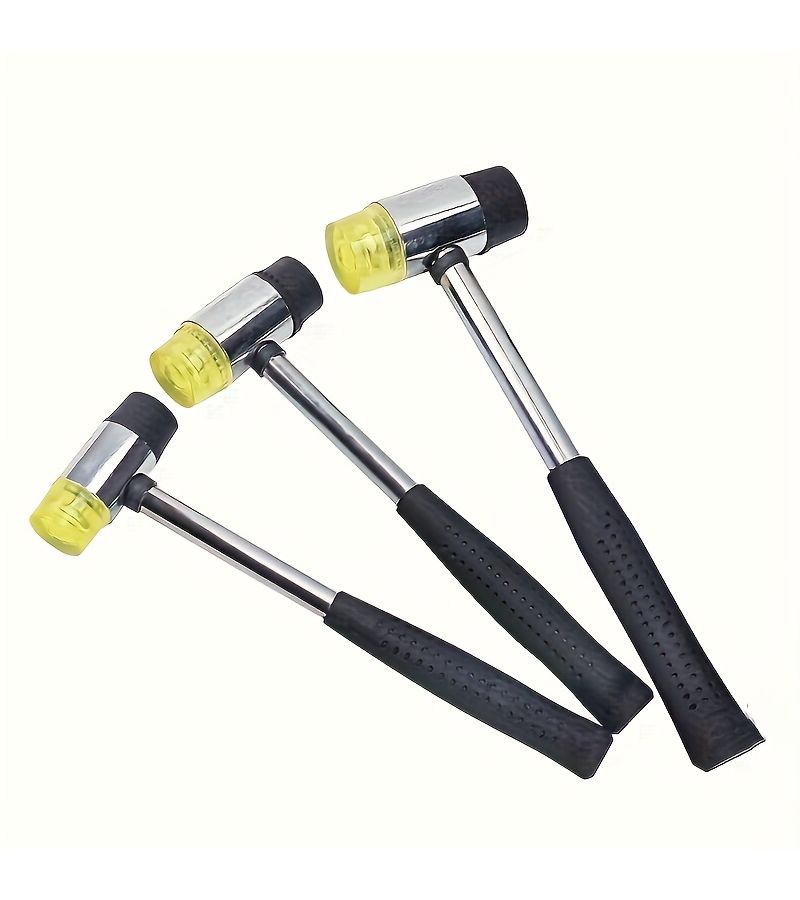 Dual Sided Soft Hammer 25mm With Replaceable Rubber Heads for Crafting Woodworking Home Maintenance - Image 1